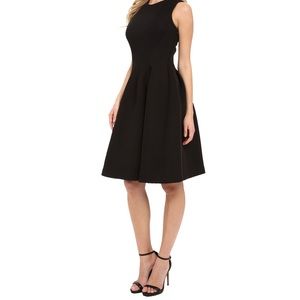 NWT Calvin Klein midi black fit and flare dress